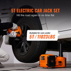 Electric Hydraulic Car Floor Jack 5 Ton 12v W impact Wrench  tire Inflator Pump