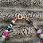 Handcrafted Multicolor Glass Bead Necklace   Bracelet Set Bohemian Jewelry