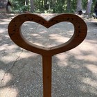 Vtg Handmade Wooden Heart Quilt Stand Rack Cottage Core Farmhouse Decor