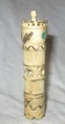 Antique Carved Cow Bone 4  Sewing Needle Case W  Openings  Stanhope