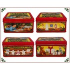 Vintage 1992 Crayola Christmas Tin Square Holiday Storage Collectible 6  Decor