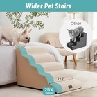 New  Wide Dog Stairs For High Bed  33 l X 19 7 w X 22 4 h  5 Steps  Beige