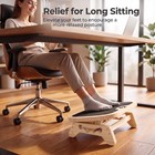 Wooden Under Desk Foot Rest Adjustable Pine Office Footstool Non Slip Platform
