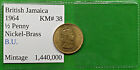 World Foreign Old B u  British Jamaica 1 2 Penny Coin 1964 Km  38   