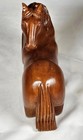 Vintage Hand Carved Wooden Horse Looking Back Brown 7 Inch X 5 5 Inch