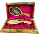 Exquisite Late 19th Century Ivoroid Vanity Box Set     Victorian Era Antique