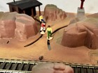 Vintage Bachmann Ho Train Robbery Bandit Ambush Switch Track Diorama Base Works