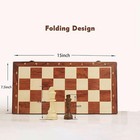 15  Folding Walnut Chess Set With Storage - Tournament-size Portable Chess Board