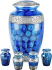 Cremation Urns Set- Large Adult Urn   4 Small Urns With Satin Lined Keepsake Box