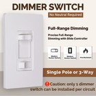Moes 1 2 4pk Dimmer Light Switch Single Pole 3-way Led cfl incandescent halogen