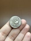 Collectible Ancient Roman Greek Large Silver Coin With Two King Images