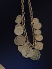 Franklin Mint Caribbean Gold Coin Charm Necklace And Earrings