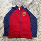 Adidas Real Salt Lake Mls Soccer Track Jacket Mens Large Red Navy Blue Full Zip