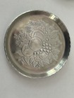 Vintage Set-8  Hammered  Aluminum Coasters  Fruit floral Pattern