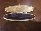 Vtg Estee Lauder Gold Tone Filigree  portrait Miniature  Solid Perfume Compact