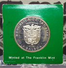 1977 Panama Proof  925 Silver One  balboa  Coin Franklin Mint Carded  ec1 Ecc c