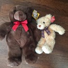 Euc 4 Vtg Bears 11  Gund 18  Plush Burgundy   2 At 16  - Chocolate One Is Gund
