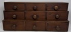 Antique Victorian Apothecary 9 Drawer Graduated Mahogany Countertop Cabinet 