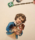 Lovely 1800 s Scrapbook Page With Delicate Die Cuts Of Children   A Puppy   