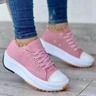 2024 Women Canvas Casual Shoes Round Toe Low Top Solid Color Large Size Shoes