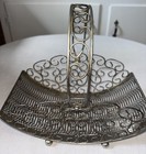 Unique Vintage Silver-plated Footed Fruit Basket With Handle - 10    Tall