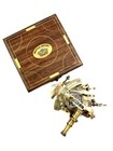 Navigation Sextant Nautical Solid Brass J Scott London Sextant With Wooden Box