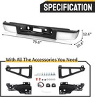 Rear Step Bumper Assembly Compatible With 2007-2013 Chevy Silverado 1500   Gmc