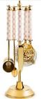 Mackenzie-childs Rosy Check 3260 Gold Bar Tool Set New