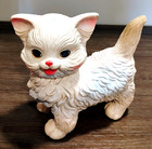 Vintage 60s Edward Mobley Cat Rubber Toy Squeaky Open   Closing Green Eyes Works