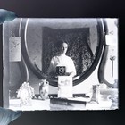 Antique Original Glass Photograph Negative Woman Mirror Selfie Beauty Camera Odd