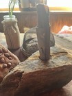Primitive Early Lighting On Old Mallet W old Dry Mustard Paint Old Cabin Goods