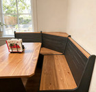 Corner Breakfast Nook Dining Set L-shape Kitchen Table Bench Chairs Space Saving