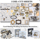 12x12 Vintage Scrapbook Paper Pad - 27 Sheets Gold Foil Black Origami Decoupage 