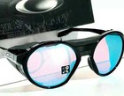 New Oakley Clifden Polished Black Round Prizm Snow Sapphire Sunglass Oo9440-0256