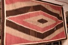 Antique Large Navajo Rug Textile Native American Indian Eye Dazzler 68x42 Weave
