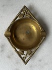 Vintage Metal Brass Ashtray  3   x4 5    Diamond Design  Heavy Duty  Cigarettes