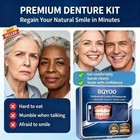 Moldable Silicone Dentures Upper Lower False Teeth Set Instant Smile Toothbrush