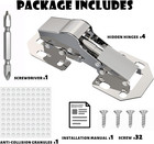 24 Pack Soft Close Concealed Hinges For Frameless Kitchen Cabinet Doors