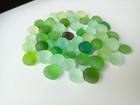 Round Sea Beach Glass 15-18mm 10 Pcs Pebble Lots Green Lime  Jewelry Use