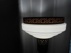 Antique Art Deco Art Nouveau Torchiere Lamp Opalescent White Milk Glass Shade