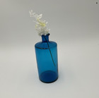 Vtg Glass Apothecary Bottle Antique Chemist Turquoise Blue Glass Chemist Flared