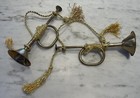 Vintage 8-inch Lightweight Brass Trumpet Decorations - Set Of 2