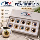 Vintage Human Prosthetic Eyes Antique Glass Artificial Eyes Mix Pack Of 10
