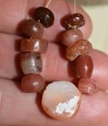 Ancient Excavated Carnelian   Agate Handmade Stone Beads From Mali African Trade