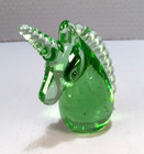 Vintage Hand Blown Art Glass Unicorn Paperweight Controlled Bubbles Figurine