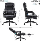 Massage Office Chair With Foot Rest 6 Points Vibration And Heat Home Office Desk