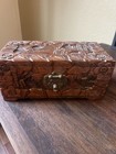 Vintage Hand Carved Chinese Camphor Wood Trinket Jewelry Box