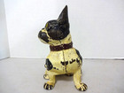 Antique Cast Iron Doorstop Sitting French Bulldog