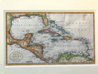 Framed Handcolored Map West Indies Jedidiah Morse C1805 Gulf Mexico Florida Cuba