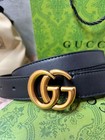 Belt Gucci Black Leather 100  Authentic Gold Buckle Classic Logo Lady M Size